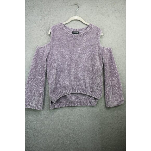 Express Cold Shoulder Bell Sleeves Sweater-XXS TTP-New w/Tag-Purple-Boho-Soft - Picture 1 of 10